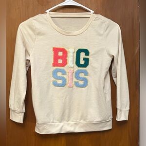 BIG. SIS. Embroidered  Multicolor Letters  Kids Sweatshirt.  Kids 7